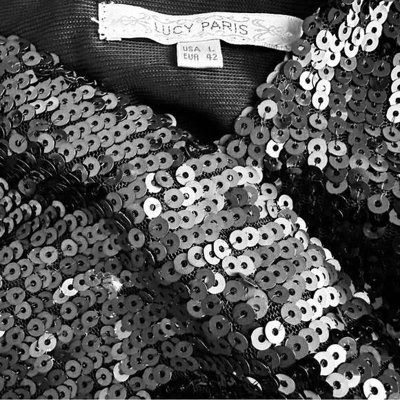 Lucy Paris Black Sequins Shrug Bolero Jacket - Picture 7 of 9